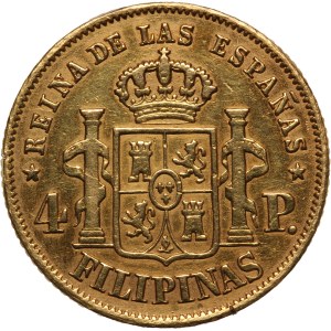 Philippines 4 Pesos 1864 Gold