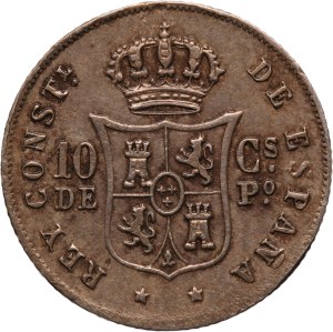 Philippines 10 Centimos 1883 Silver