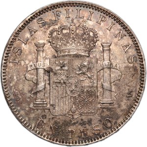 Philippines 1 Peso 1897 Silver