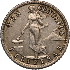 Philippines 10 Centavos 1914 S Silver