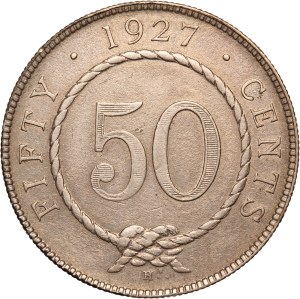 Sarawak 50 Cents 1927 H Silver