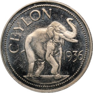 Sri Lanka 1 Crown 1936 Fantasy Crown Restrike Silver