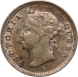 Straits Settlements 5 Cents 1890 H Silver