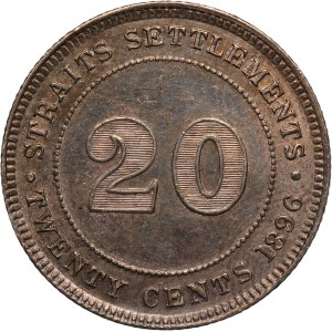 Straits Settlements 20 Cents 1896 Silver