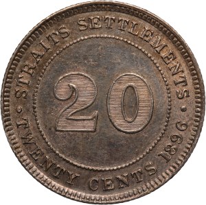 Straits Settlements 20 Cents 1896 Silver