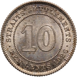 Straits Settlements 10 Cents 1926 Silver