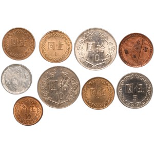 Taiwan Lot of 9 Coins