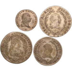 Austria Lot of 4 Coins 1768-1821 Silver