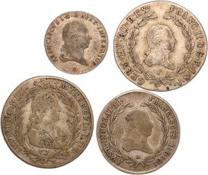 Austria Lot of 4 Coins 1768-1821 Silver