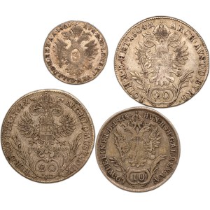 Austria Lot of 4 Coins 1768-1821 Silver