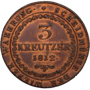 Austria 3 Kreuzer 1812 B Silver