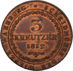 Austria 3 Kreuzer 1812 B Silver