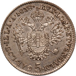 Austria 5 Kreuzer 1838 A Silver