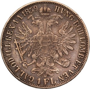 Austria 1 Florin 1859 M Key Date Silver