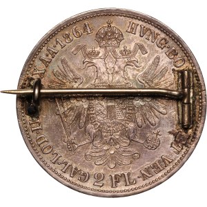Austria 2 Florin 1864 A Silver