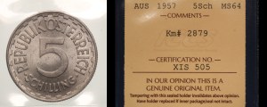 Austria 5 Schilling 1957 Rare