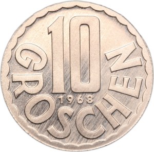 Austria 10 Groschen 1968 Rare