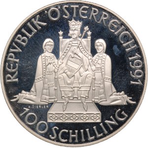 Austria 100 Schilling 1991 Silver