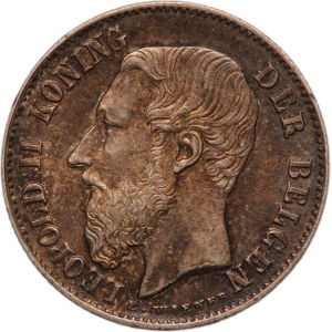 Belgium 50 Centimes 1898 Overdate Silver
