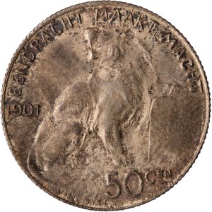 Belgium 50 Centimes 1901 Silver