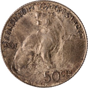 Belgium 50 Centimes 1901 Silver