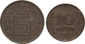 Belgium Lot of 2 Coins 1943