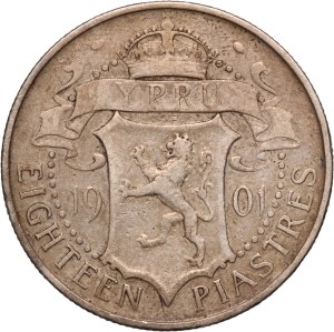 Cyprus 18 Piastres 1901 Silver
