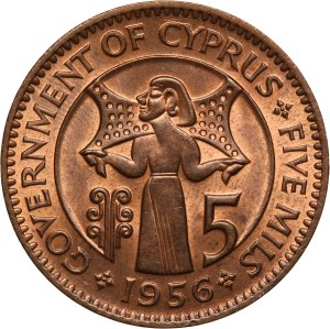 Cyprus 5 Mils 1956