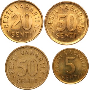 Estonia Lot of 4 Coins 1991-1992