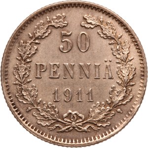 Finland 50 Pennia 1911 L Silver