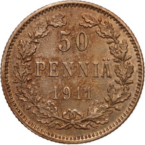 Finland 50 Pennia 1911 L Silver