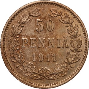 Finland 50 Pennia 1911 L Silver