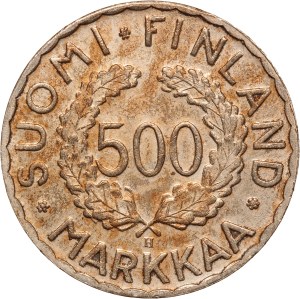 Finland 500 Markkaa 1951 H Rare Silver