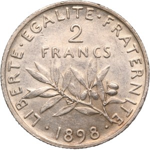 France 2 Francs 1898 Silver