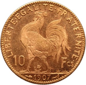 France 10 Francs 1907 Gold