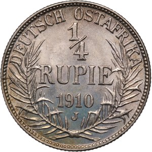 German East Africa 1/4 Rupie 1910 Silver