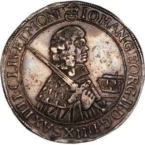 German States Saxony 1 Thaler 1662 CR Silver