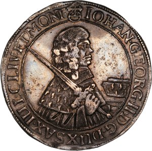 German States Saxony 1 Thaler 1662 CR Silver