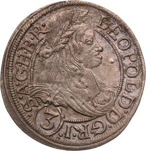 German States Silesia 3 Kreuzer 1667 SHS Silver