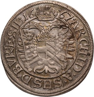 German States Silesia 3 Kreuzer 1667 SHS Silver