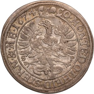 German States Wurttemberg-Oels 6 Kreuzer 1674 SP Silver