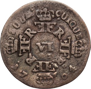 German States Prussia 6 Groschen 1704 Silver