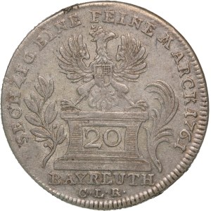 German States Brandenburg-Bayreuth 20 Kreuzers 1761 CLR Silver
