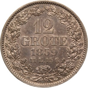 German States Bremen 12 Grote 1859 Silver