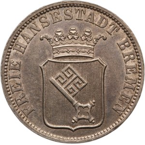 German States Bremen 12 Grote 1859 Silver