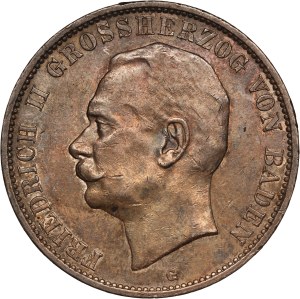 German States 5 Mark 1913 G Baden Silver