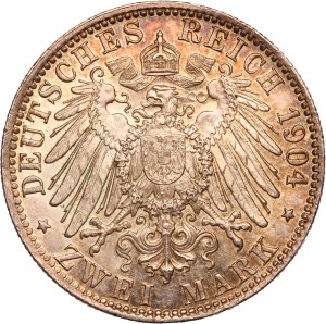 Germany, Empire 2 Marks 1904 D Bavaria Silver