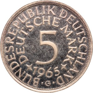 Germany, Federal Republic 5 Mark 1965 G Rare Silver