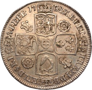 Great Britain 1/2 Crown 1732 Silver