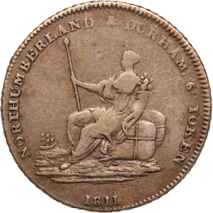 Great Britain Newcastle 6 Pence 1811 Token Silver